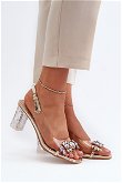 Elegantiški sandalai su papuošimais Pink Gold D&A MR38-444