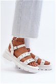 Moteriški puošnūs sandalai White Eco Leather Arcida