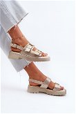 Moteriški sandalai su sagtimis iš eko odos Golden Konanttia