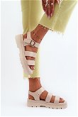 Moteriški sandalai su stambia pakulne Smėlio spalvos Nicarda