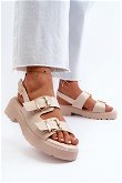 Moteriški sandalai su sagtimis Eco Leather Smėlio spalvos Konanttia