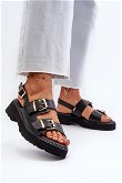 Moteriški sandalai su sagtimis Eco Leather Black Konanttia