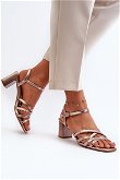 Moteriški sandalai su kulnu Sergio Leone SK065 Gold