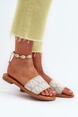 Womens Flat Heel Sandals in Smėlio spalvos Traivea