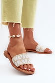 Womens Flat Heel Sandals in Smėlio spalvos Traivea