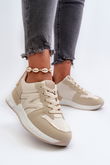 Smėlio spalvos Faux Leather Sneakers Kaimans