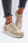 Smėlio spalvos Faux Leather Sneakers Kaimans