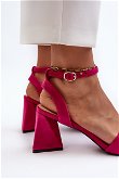 Moteriški aukštakulniai sandalai su fuksijos spalvos eko zomša Upttima