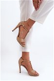 Moteriški aukštakulniai sandalai Smėlio spalvos Eco Leather Obdaria