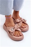 Moteriški odiniai platforminiai sandalai Pink GOE NN2N4109