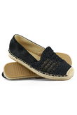 Juodos moteriškos pintos espadrilės juodos klasikinės espadrilės