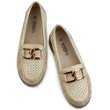 Patogūs elegantiški ažūriniai mokasinai moteriški auksiniai ažūriniai batai