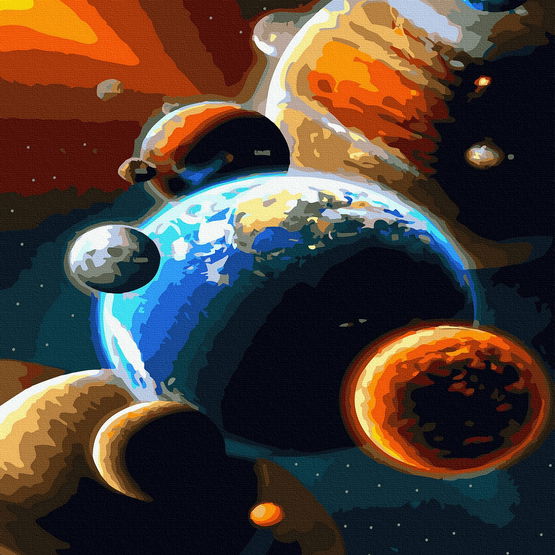 Tapyba pagal skaičius Įspūdingas planetų paradas 40x50 cm