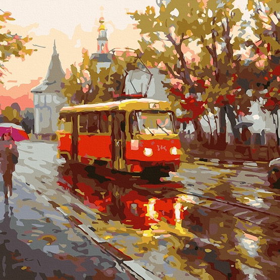Tapyba pagal skaičius Tramvajus lietuje 40x50 cm