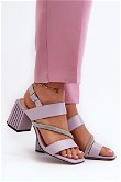 Elegantiški moteriški sandalai su plonu „špilkos“ kulnu, violetiniai D&A MR38-549