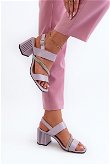 Elegantiški moteriški sandalai su plonu „špilkos“ kulnu, violetiniai D&A MR38-549