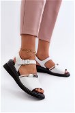 Moteriški odiniai aukštakulniai sandalai White Katte