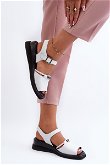 Moteriški odiniai aukštakulniai sandalai White Katte