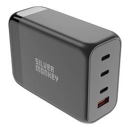 200 W 3xUSB A QC 3.0 GaN įkroviklis su nuimamu maitinimo laidu – juodas