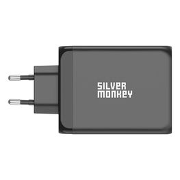 SMA153 200W GaN įkroviklis 3xUSB A QC 3.0 - juodas