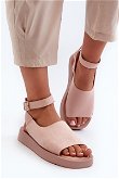 Patogūs moteriški platforminiai sandalai, rožiniai