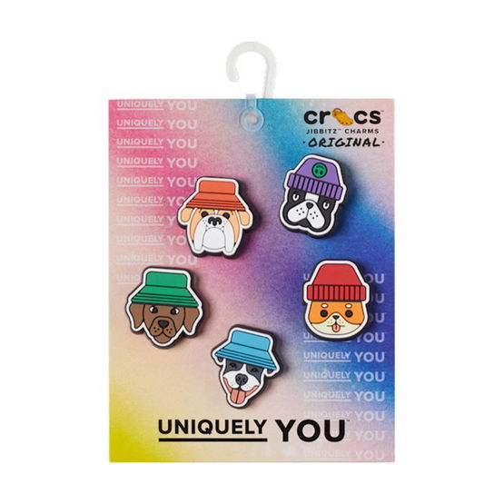 Crocs Jibbitz™ šuniukų su skrybėlėmis segtukų rinkinys iš 5 vnt. 10012184