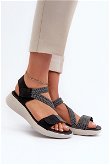 Patogių moteriškų juodų Velcro sandalų Eladora