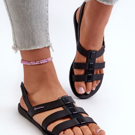 šlepetės pliažui Ipanema stiliaus šlepetės moterims Black (BSB32137)