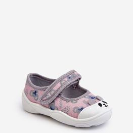 Befado Ballerina Slippers Su Lokiu 209P038 Pilka-Rožinė (BSB32079)