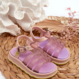 Kvapnūs vaikiški sandalai su Velcro užsegimu ZAXY NN385020, violetinės spalvos (BSB32021)