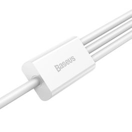 USB C / Lightning“ / micro USB“ 3,5A laidas 0,5 m – baltas