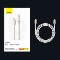 USB-C 100W 2m kabelis – auksinė spalva