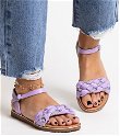 Violetinės spalvos sandaliukai, puošti cirkoniais