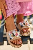 Moteriški dekoruoti platforminiai sandalai