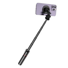 asmenukių lazda magnetinis su MagSafe“, pultelis, trikojis iki 82 cm ir 360 laipsnių galvutė – juodas
