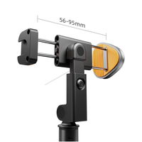 Bluetooth“ asmenukių lazda su nuotoliniu valdymu, trikojis iki 141 cm – juoda