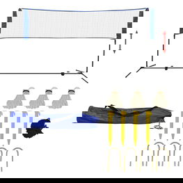 Badmintono tinklas su plunksninukais, 300x155 cm
