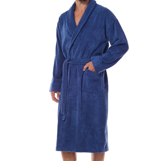 Chalatas Cotton Long Navy