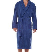 Chalatas Cotton Long Navy