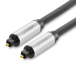 optinis Toslink/SPDIF laidas 1 m - pilkos spalvos