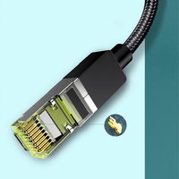 Ethernet RJ45 Cat 7 10 Gb/s 10 m kabelis – juodas