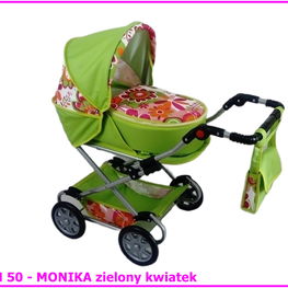 Lėlių vežimėlis MONIKA M50 žalias
