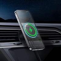Automobilinis laikiklis iPhone su 15 W indukciniu įkrovikliu oro ventiliacijos angai - juodos spalvos