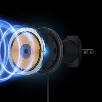 Automobilinis laikiklis iPhone su 15 W indukciniu įkrovikliu oro ventiliacijos angai - juodos spalvos