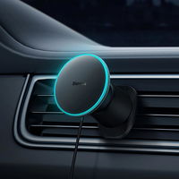 Automobilinis laikiklis iPhone su 15 W indukciniu įkrovikliu oro ventiliacijos angai - juodos spalvos