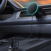 Automobilinis laikiklis iPhone su 15 W indukciniu įkrovikliu oro ventiliacijos angai - juodos spalvos