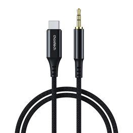 USB-C / mini lizdas 3.5 mm laidas 1 m – juodas