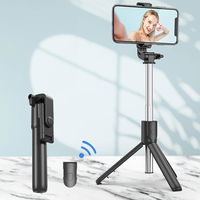 Selfie“ lazdelė WRY1S teleskopinis stovas 0,7 m telefonui - juoda