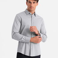 Vyriški SLIM FIT marškiniai dekoratyvinio audinio - pilki