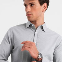 Vyriški SLIM FIT marškiniai dekoratyvinio audinio - pilki
